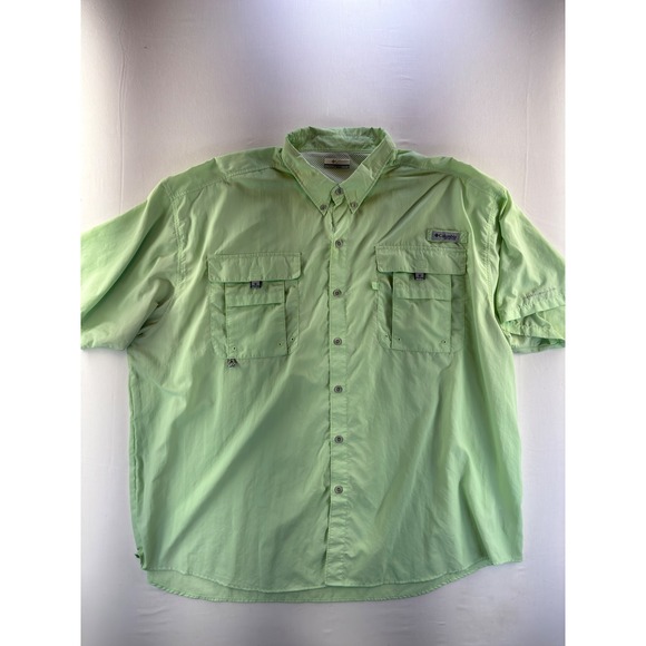 Columbia Other - Columbia PFG Bahama II Fishing Shirt Mens 3X Grn Short Sleeve FS7047 Omni-Shade